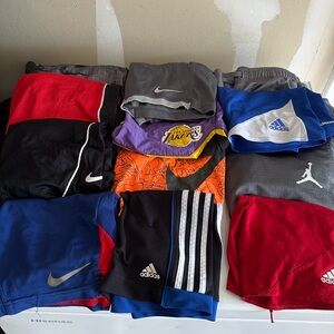 12 pair boys short lot. Nike,Adidas,Lakers